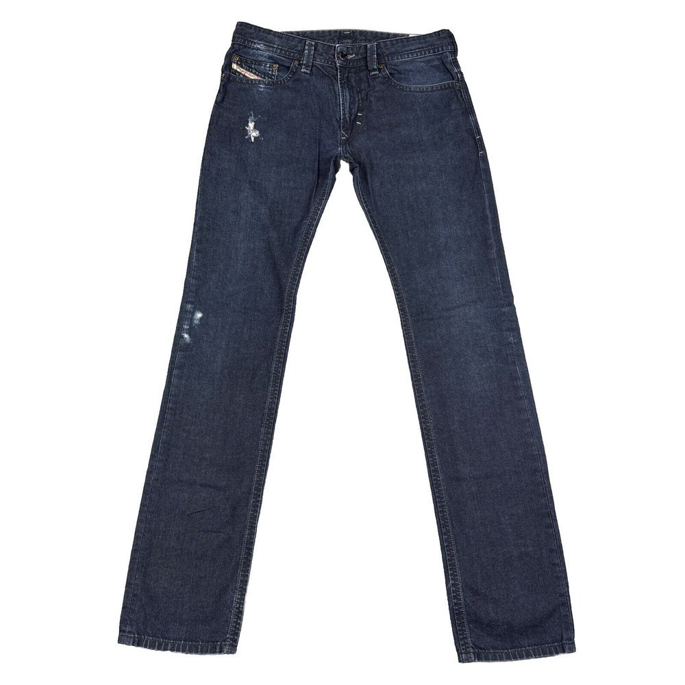 Diesel Industry Thavar Jeans Mens 30x34 Slim Skinny Distressed Blue Denim
